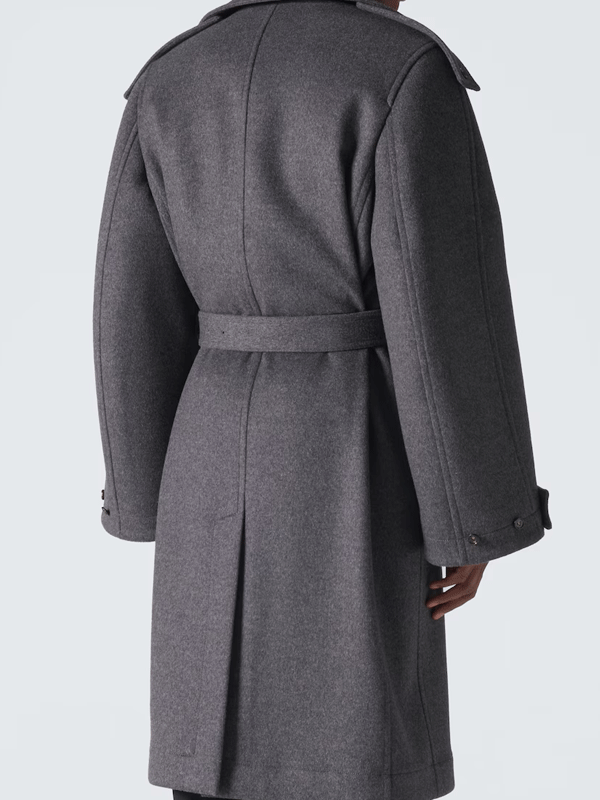 Mens Dark Grey Wool Coat