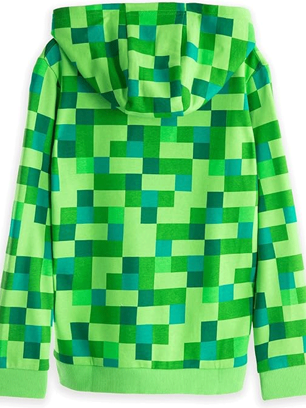 Minecraft Zip Up Creeper Character Hoodie