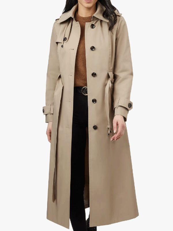 Womens Light Beige Trench Coat