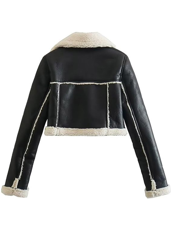 Women Winter Shearling Cropped Jacket