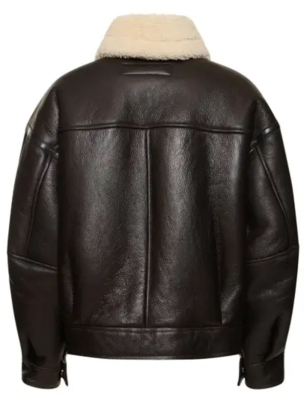 Womens Sheepskin Flight Shearling Leather Jacket