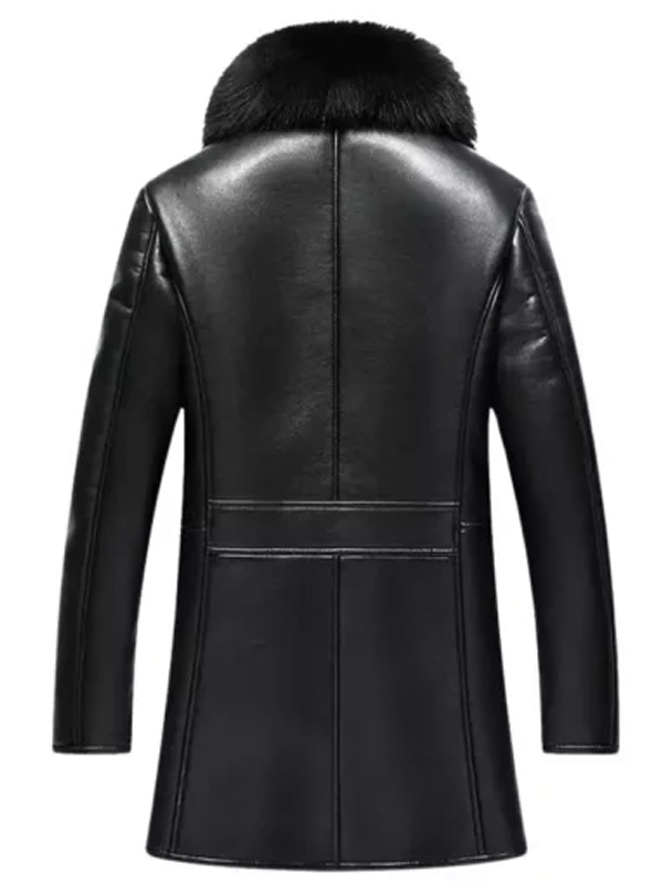 Women Sheepskin Back Leather Shearling Coat