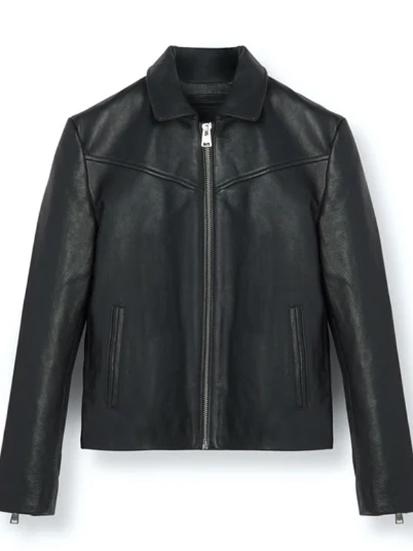 Men Black Real Leather Biker Jacket