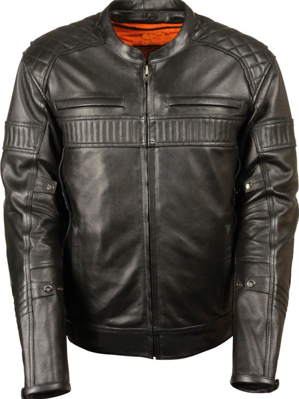 Slim Fit Mens Black Quilted Jacket