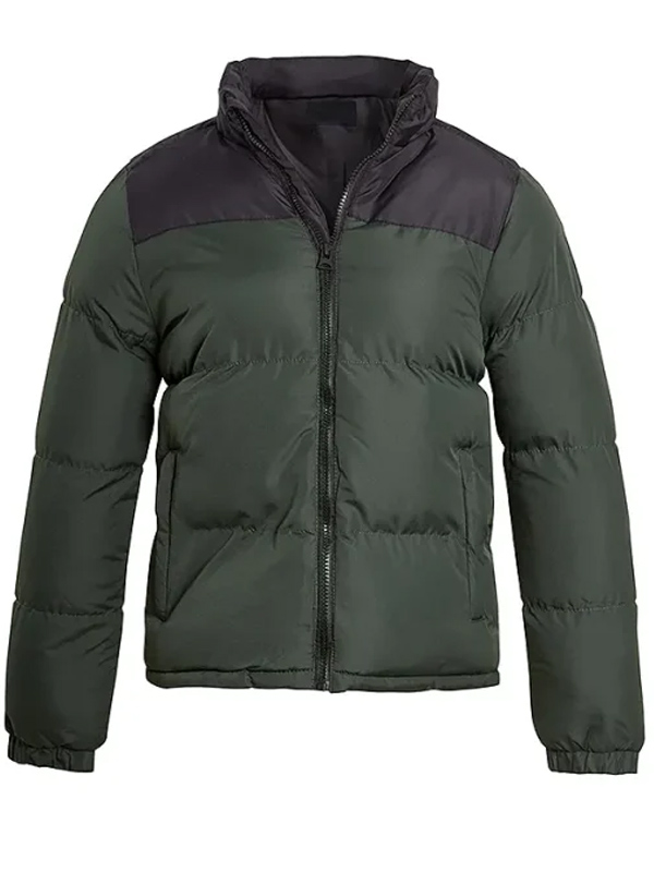 Blue and Green Down Puffer Jacket
