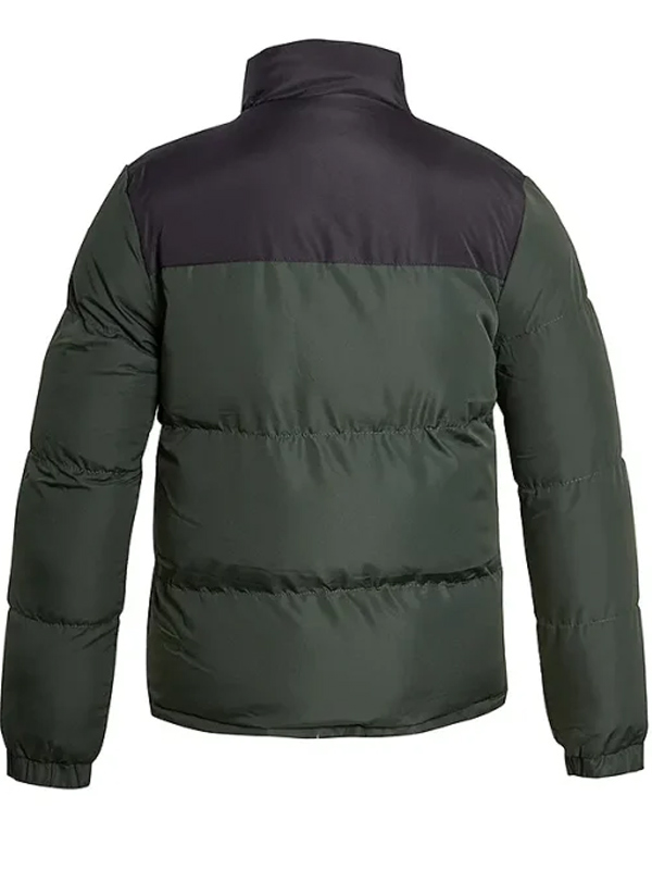 Blue and Green Puffer Jacket