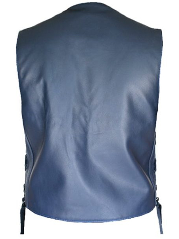 Blue Leather Vest