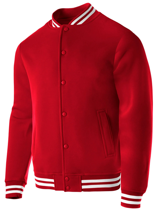 Men's Classic Red Varsity Bomber Jacket
