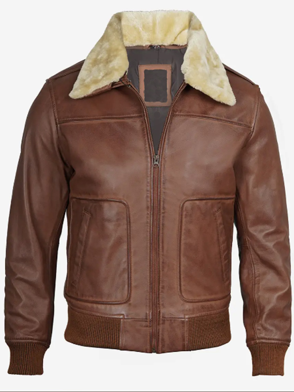 Cognac Leather Moto Jacket
