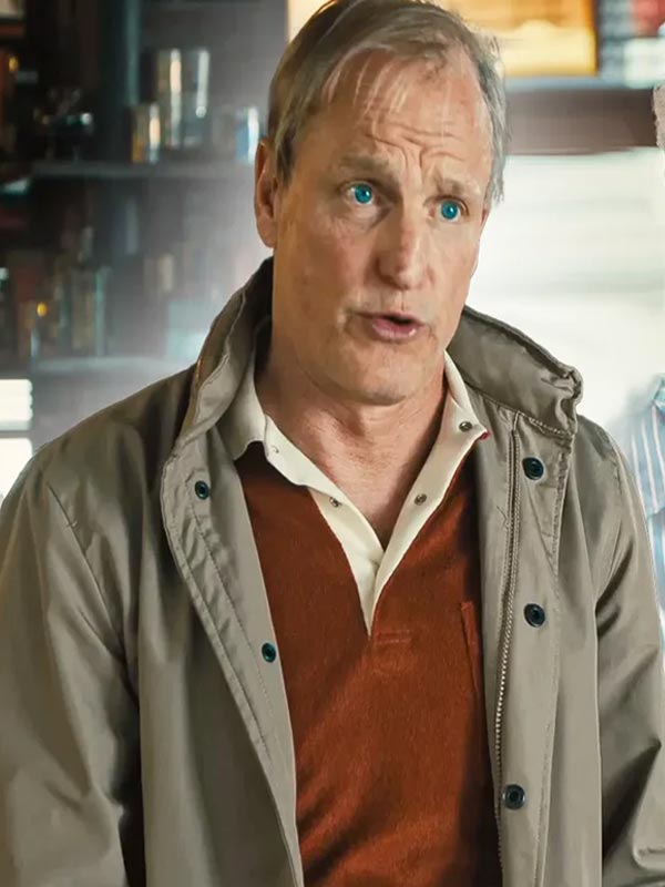 Ella McCay 2025 Woody Harrelson Bomber Jacket
