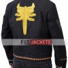 Mens Black Leather Embroidered Suede Jacket