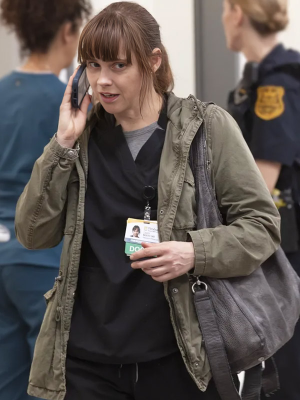The Pitt S01 Dr. Cassie McKay Green Hooded Jacket