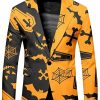 Buy Halloween Orange and Black Coffin Printed Blazer