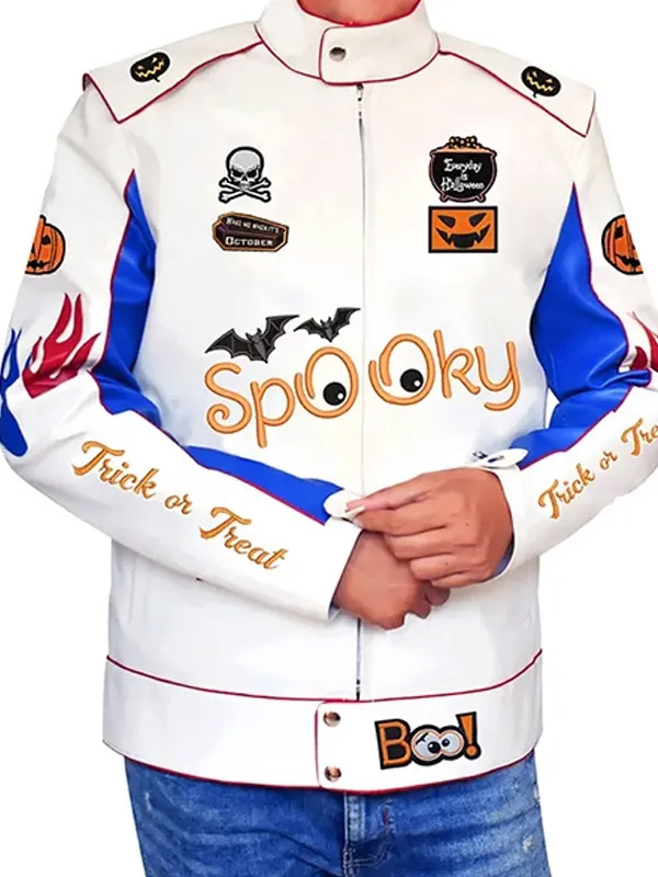 Buy Halloween Trick Or Treat Spooky Leather Jacket