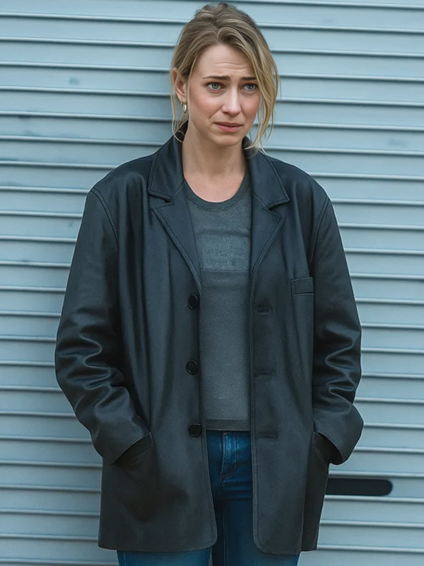 All of You 2025 Imogen Poots Leather Coat