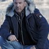 Kevin Costner Blue Parka Jacke