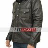 Mens Black Leather Western Jacket
