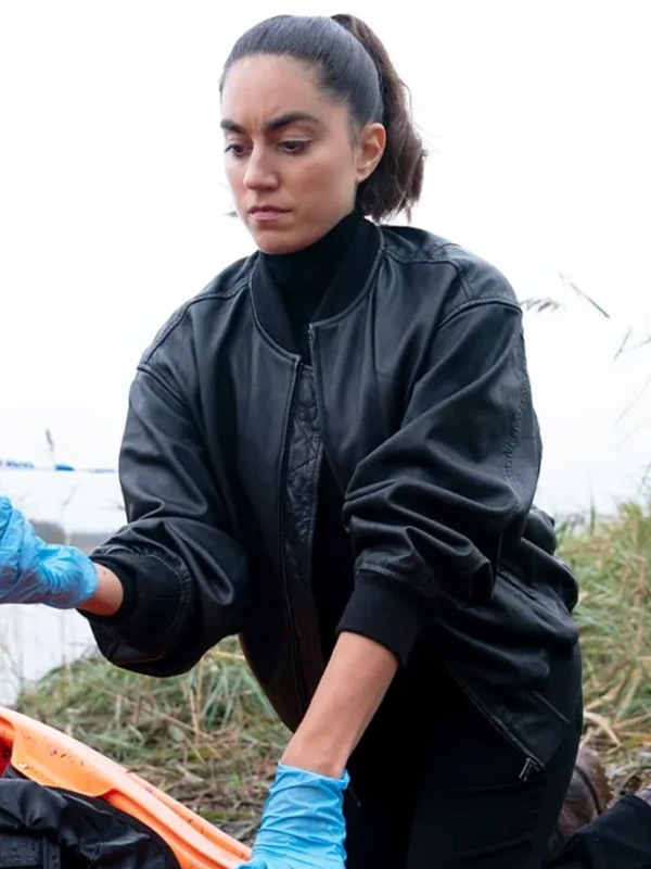 Shop Lynley Barbara Havers Leather Bomber Jacket