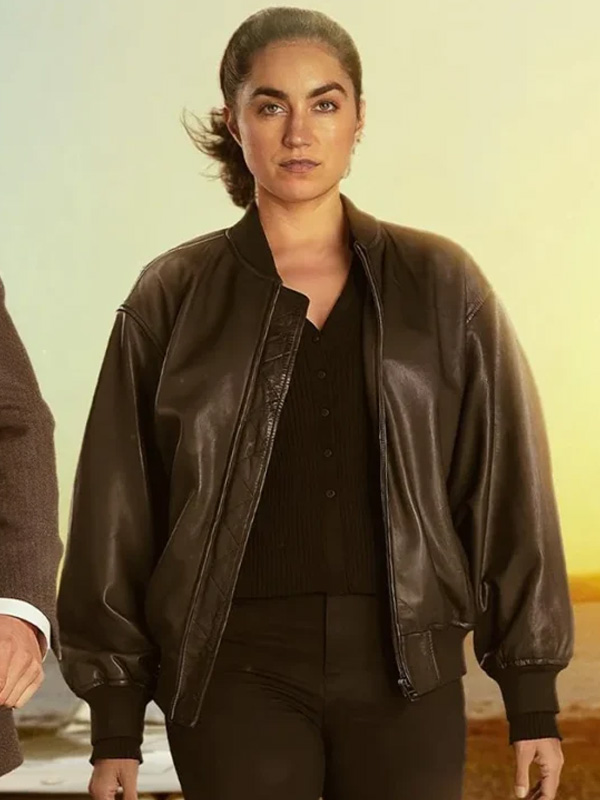 Buy Lynley Series Sofia Barclay Black Leather Bomber Jacket