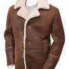 B3 Sheepskin Brown Shearling Leather Coat