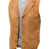 Men Brown Suede Leather Cowboy Vest
