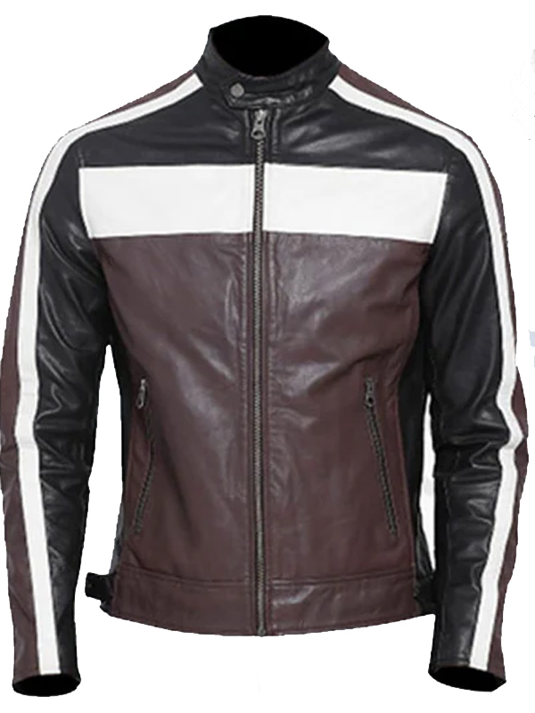 Men Retro Leather Motorcycle Jacket