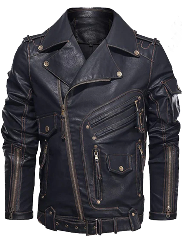 Black Leather Motorcycle Jacket