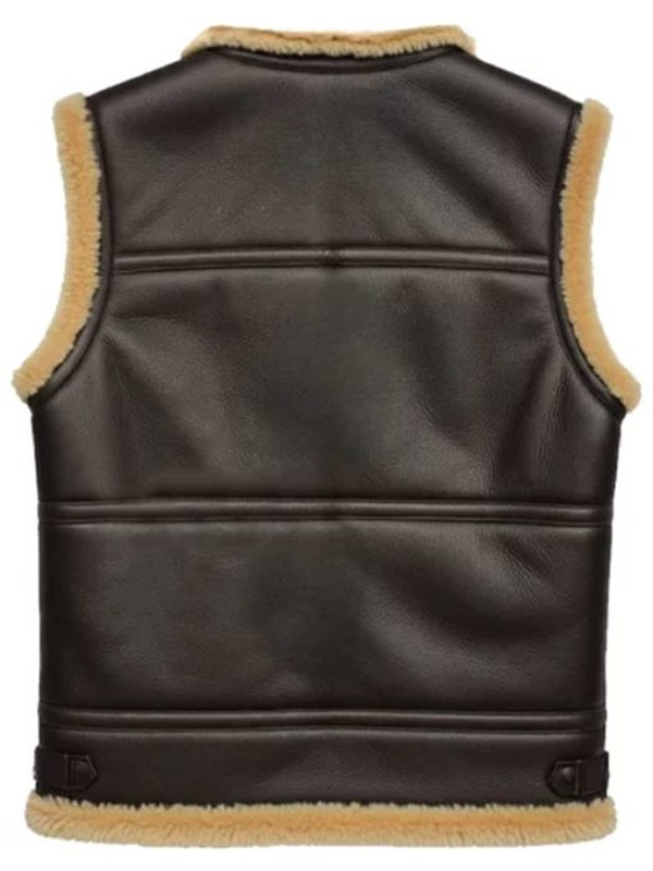 Mens Vintage Shearling Leather Vest