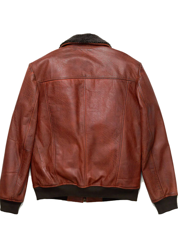 Mens Brown Leather Aviator Jacket