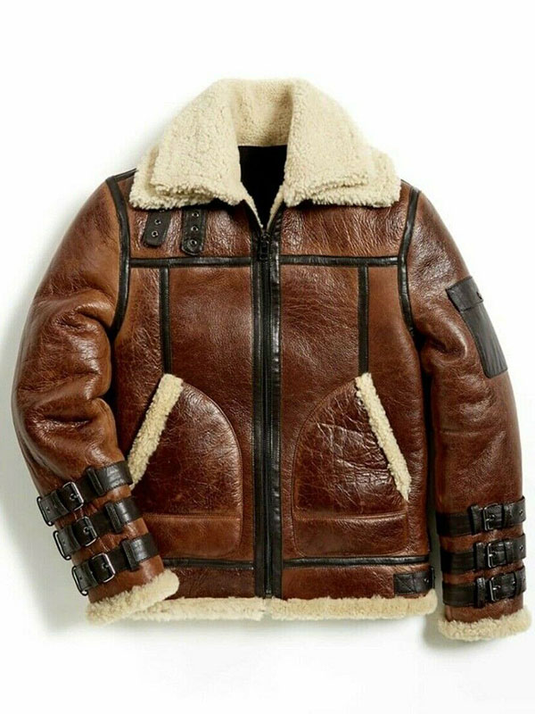 Mens Brown Shearling Jacket