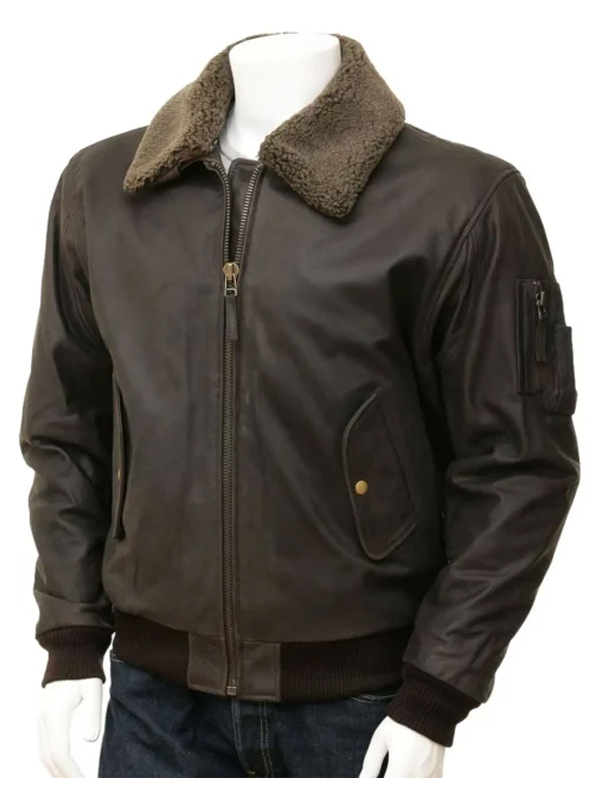 Men B3 Shearling Bomber Real Leather Jacket