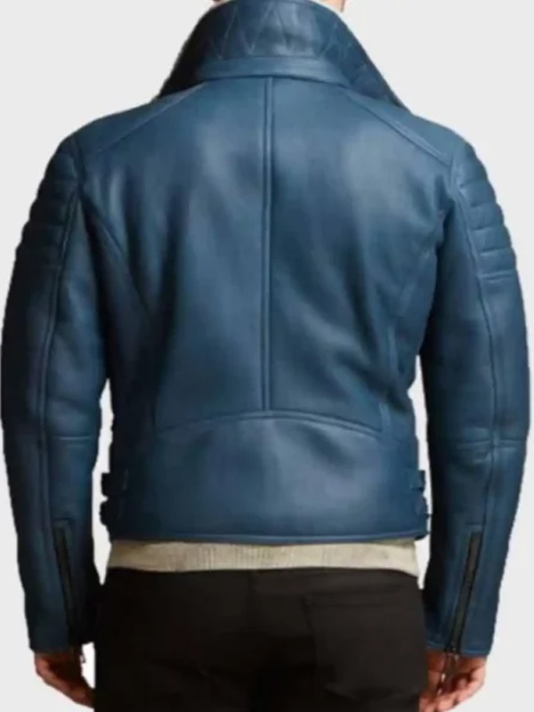 Men RAF Blue Shearling Jacket