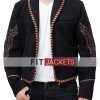 Mens Embroidered Suede Leather Jacket