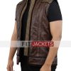 Mens Brown Leather Vest