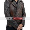 Distressed Leather Biker Jacket