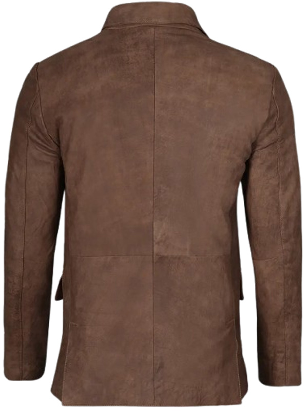 Mens Brown Leather Blazer