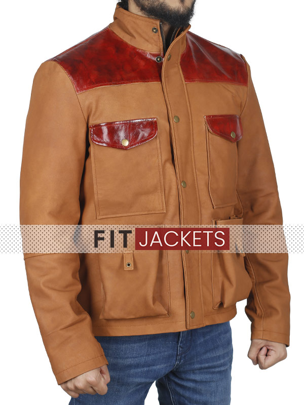 Brown Leather Moto Jacket Men