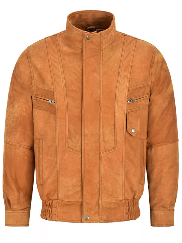 Tan Brown Bomber Jacket For Mens