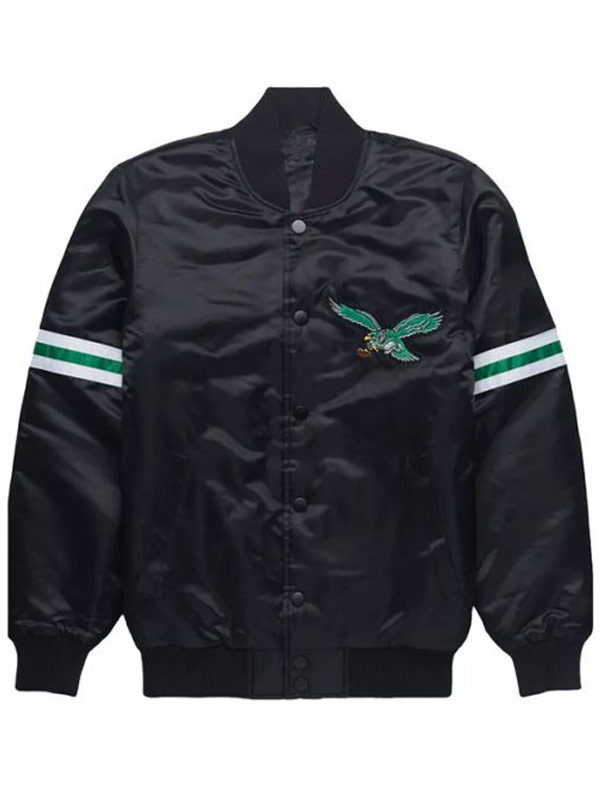 Philadelphia Eagles Black Baseball Varsity Jacket