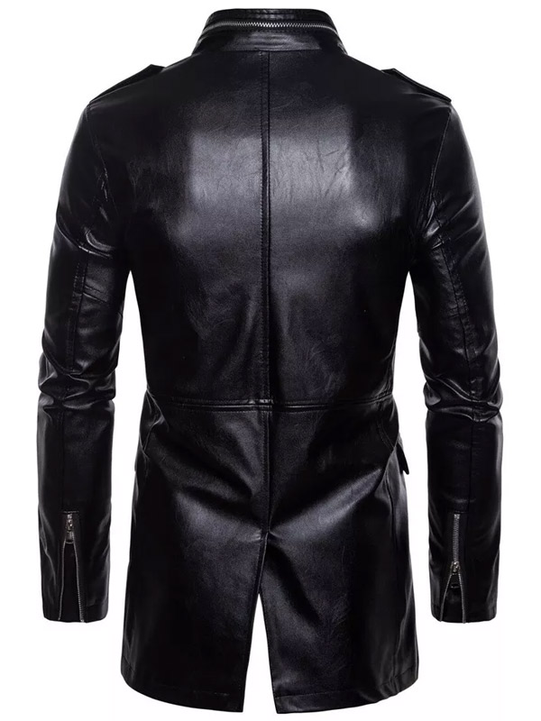 Mens Slim Fit Black Leather Motorcycle Jacket