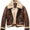 Men B3 Aviator Shearling Brown Leather Jacket