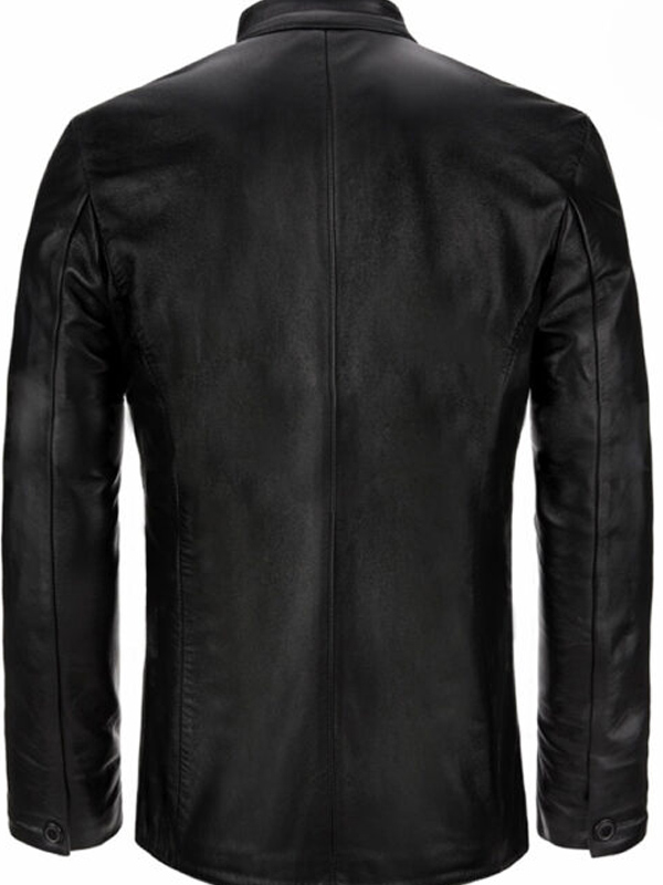 Sheepskin Black Casual Leather Coat