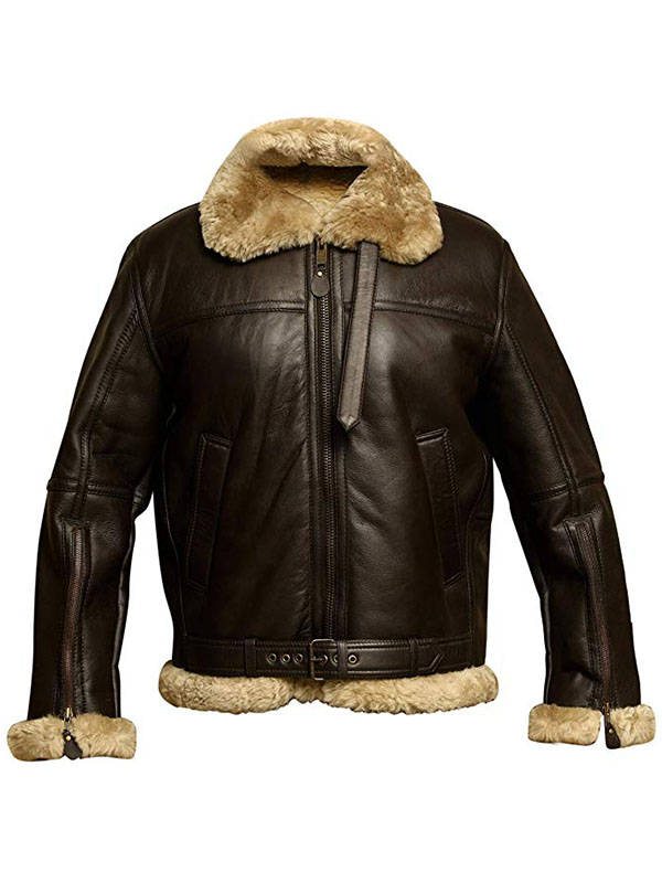 RAF Bomber Ginger Aviator Lambskin Leather Jacket