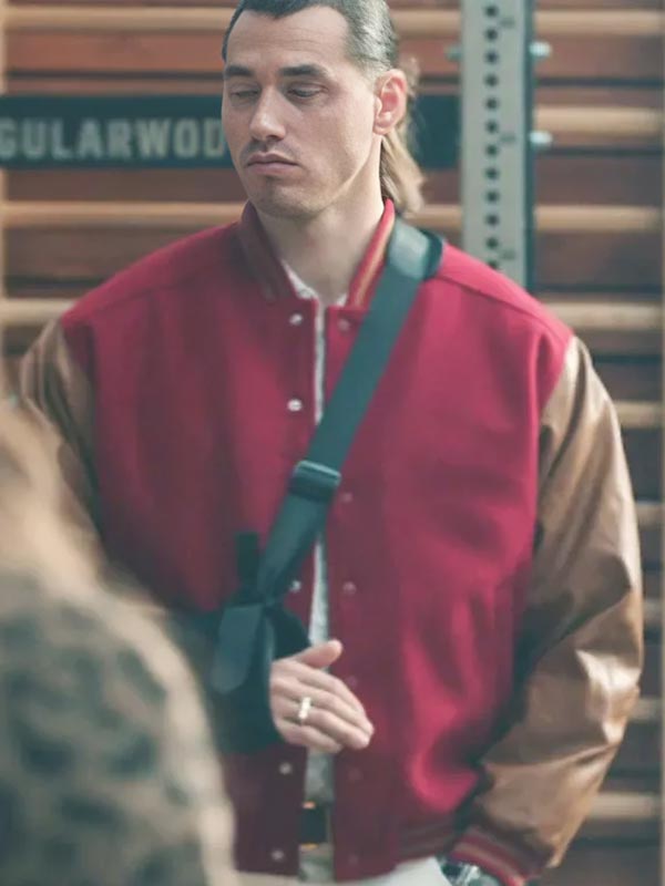 Olympo S01 Martí Cordero Red and Brown Varsity Jacket