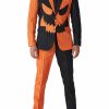 Shop Orange and Black Halloween Stripes Suit