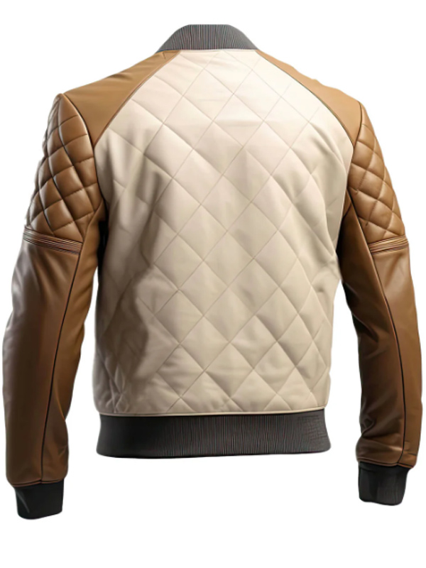 quilted bomber leather jacket