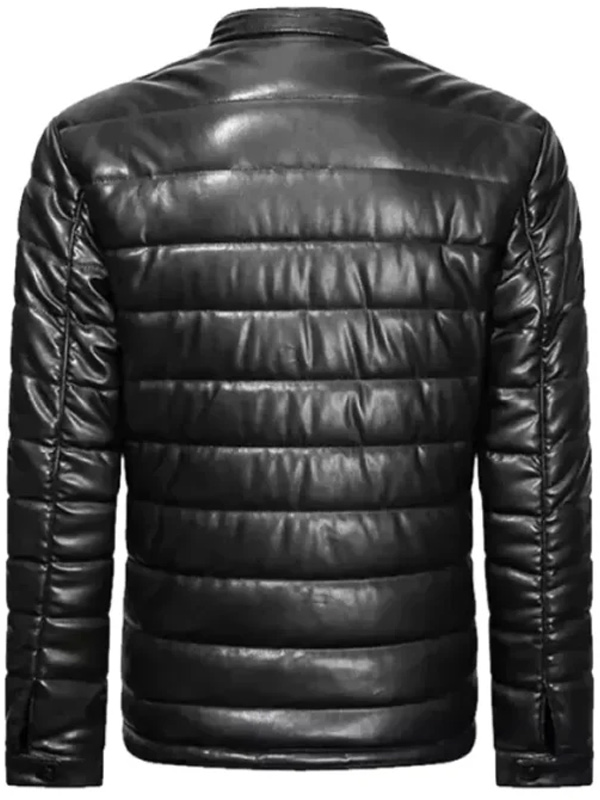 Quilted Leather Puffer Jacket