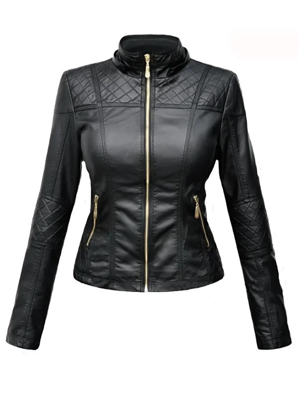 Womens Quilted Leather Jacket