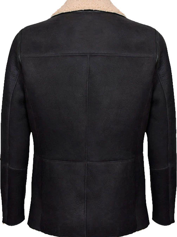 black shearling leather jacket
