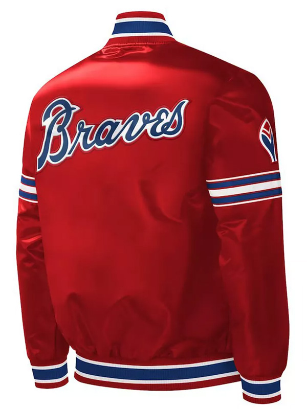 Atlanta Braves Red Satin Baseball Bomber Jacket